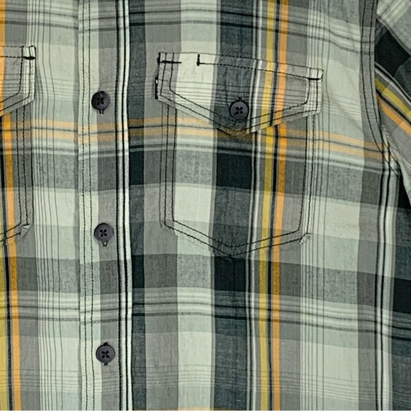 Kavu~Men’s Short Sleeve Sage‎ Green Plaid Button Up Camp Shirt~Sz S - Picture 4 of 13